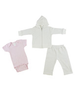 Girl 100% Cotton Infant Sweatshirt, Onezie and Pants - 3 pc Set Large - £28.34 GBP