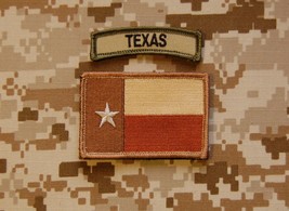 Tan Texas State Flag &amp; Multicam Texas Tab Set Lone Star State Patch Navy SEAL - £6.41 GBP