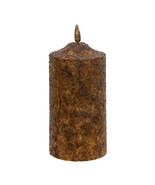 Burnt Mustard Flicker Flame Timer Pillar Candle - 6 inch - $41.01 CAD