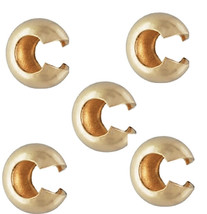 14k Gold Filled 4mm Crimp Cover Beads 5 pcs - £5.77 GBP