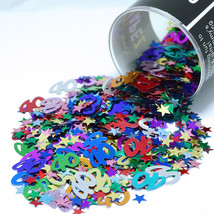 Number 40 and Stars Multicolor Confetti Bag 1/2 Oz Birthday Party CCP9007 - £3.08 GBP+