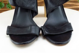Julianne Hough Sz 8.5 M Black Ankle Strap Leather Women Sandals Tamia - £15.49 GBP