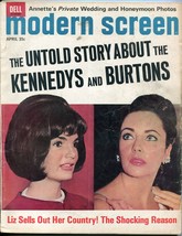 Modern Screen Magazine April 1965- Jackie Kennedy- Liz Taylor- Doris Day - £30.87 GBP