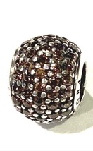 Authentic PANDORA Pave Lights Brown Bead Charm 791051BCZ New  - £42.51 GBP