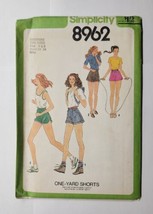 1979 Simplicity Sewing Pattern #8962 Size 6 &amp; 8 Juniors &amp; Misses&#39; Shorts UNCUT - £7.90 GBP