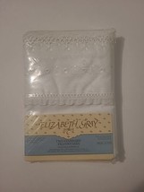 Vintage Elizabeth Gray Queen&#39;s Lace Standard Pillowcases Shams White 20&quot; x 30&quot; - $29.35