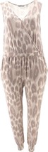 G by Giuliana LounGy Gray Leopard Knit Jogger Jumpsuit Size P2X NIP - £35.58 GBP