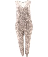 G by Giuliana LounGy Gray Leopard Knit Jogger Jumpsuit Size P2X NIP - $44.99