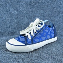 Coach Barrett Women Sneaker Shoes Blue Leather Lace Up Size 5.5 Medium - £27.69 GBP