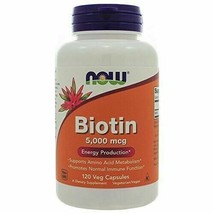 NEW Now Foods Biotin Amino Acid Metabolism Supplement 5,000 mcg 120 Caps - £13.61 GBP