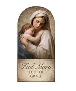 Madonna with Child  10&quot; &quot;Hail Mary Full of Grace&quot; Wood Plaque, New #AB-3... - $34.88 CAD