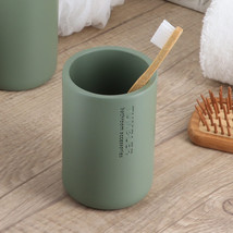 Chic Matte Green Bathroom Tumbler - Polyresin Toothbrush Holder, Modern ... - £13.86 GBP