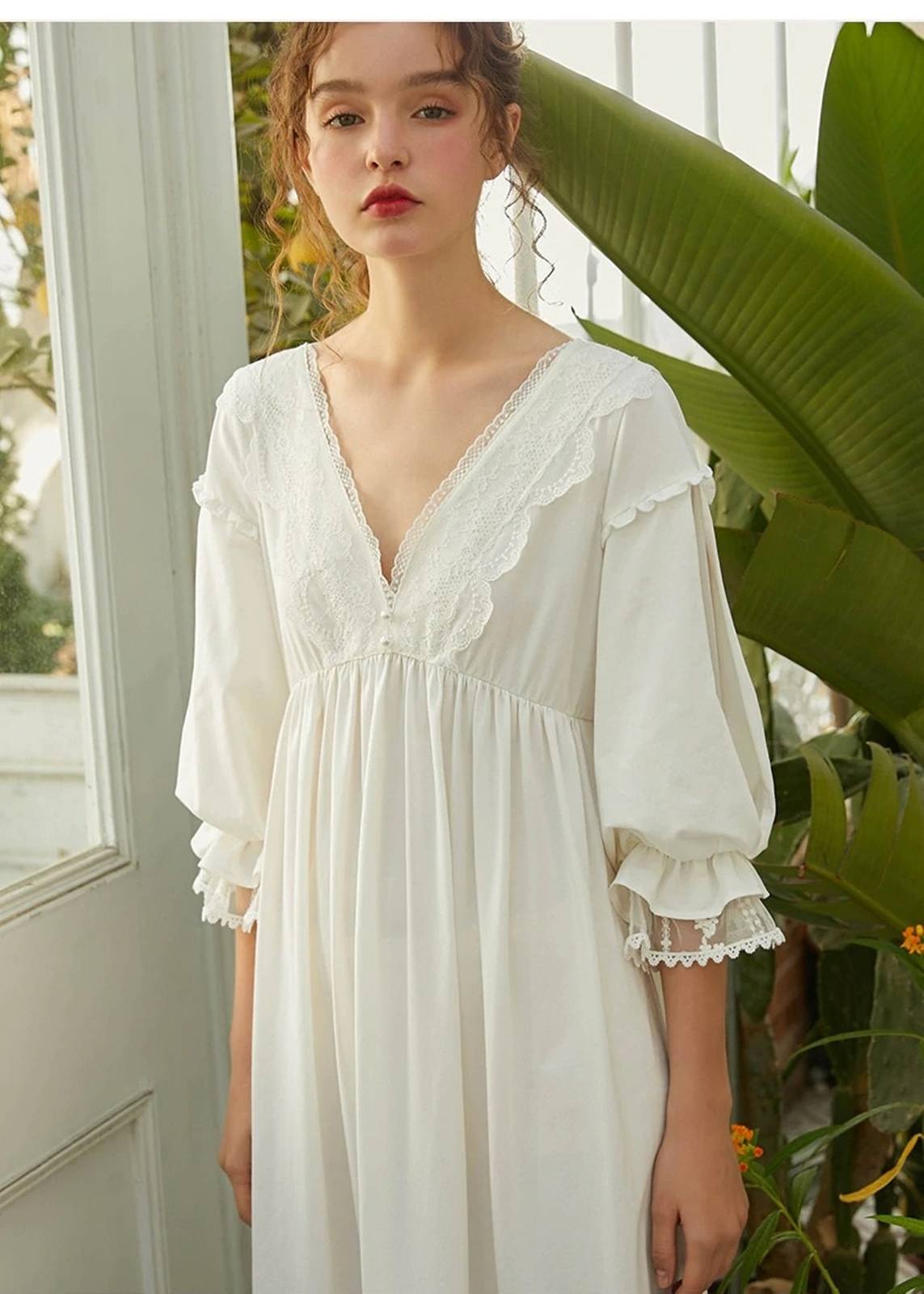 Vintage Victorian lace nightgown|Chemise Edwardian nightgown| French Bridal Nigh