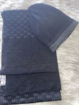 Michael Kors Mens Reversible Scarf and Hat Set Black/Gray Logo NEW - £66.76 GBP