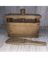 Antique Wood Candy Butter Stamp Press Traditional Primitives Vtg W/ Padd... - £19.51 GBP