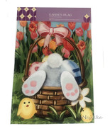 Happy Easter House Garden Yard Flag 12x18 Colored Eggs Bunny Basket Baby... - £17.08 GBP