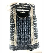 Style &amp; Co Layered Tank Top Shirt Women PS Blue Black Stretch Sleeveless... - $6.07 CAD