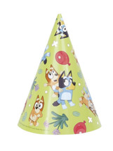 Bluey Cone Party Hats 8 Ct Paper Dog Puppy Green - $3.95