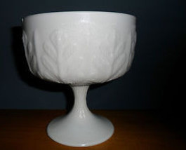 Milk glass compote with oak leaf design3 thumb200