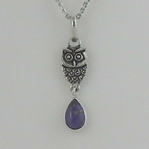 925 Sterling Silver Natural Charoite Handmade Pendant Necklace Women Party Gift - £18.56 GBP