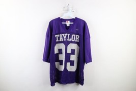 Vtg 90s Streetwear Mens 2XL Distressed Taylor Cropped Mesh Football Jers... - £85.01 GBP