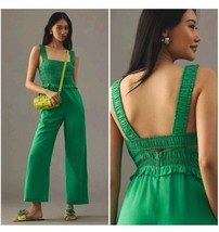 Anthropologie If By Sea Size L Jumpsuit Wide Leg Coastal Kelly Green Smo... - $94.05