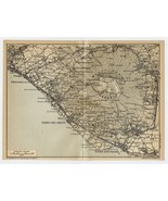 1925 ORIGINAL VINTAGE MAP VICINITY OF MOUNT VESUVIUS VOLCANO NAPLES NAPO... - £17.19 GBP