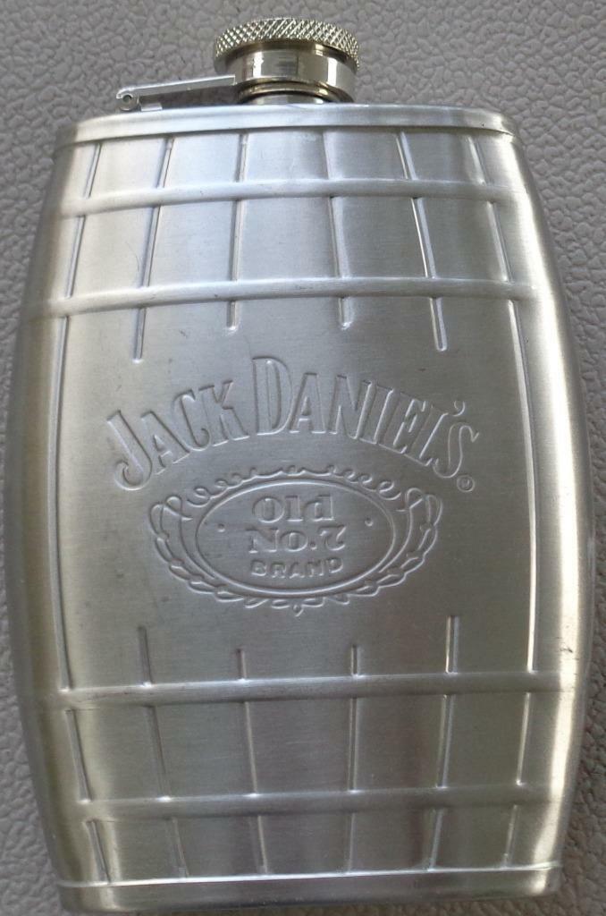 Beautiful Stainless Steel Jack Daniels Flask - VGC - VERY NICE FLASK - 2007 - $26.72