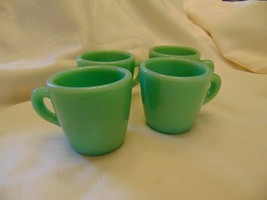 Vintage Fire King Jadeite Jadite Green C Handle Coffee Cups Mugs - £109.99 GBP