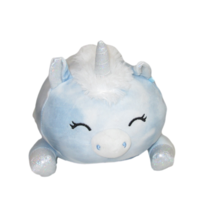Squishmallow Hug Mees Devla Plush 8&quot; Unicorn Laying Position Kelly Toy Blue Whit - £7.90 GBP