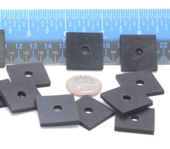 1&quot; Sq x 1/8&quot; Rubber Pads w 5/16&quot; Center Hole  Square Washers  Gaskets  Spacers - £7.98 GBP+
