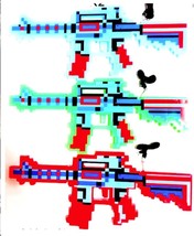 1 Piece 15 Inch Light Up Pixel Machine Gun Flashing Craft Toy With Sound TY523 L - £9.86 GBP
