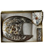 Vintage 1993 Kathy&#39;s Sterling Overlay PCHA Trophy Buckle Set End Tip Loo... - $1,889.61 MXN