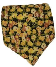 Indian Head Tie Men Floral Yellow White Green 58&quot; x 3-1/2&quot; Silk - £12.43 GBP