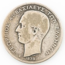 1873 Greece 2 Drachmai, FINE COIN - £53.43 GBP