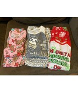 Justice pajama&#39;s 3 sets pants and long sleeve tops Size 12 - £7.71 GBP