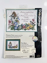 DIMENSIONS 1996 STAMPED Cross Stitch Kit FLOWERY VERSE Home/Family #3160... - £7.02 GBP