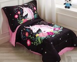 Rainbow Unicorn Toddler Bedding Set Black Unicorn Toddler Bed Sets 4 Pie... - $56.99