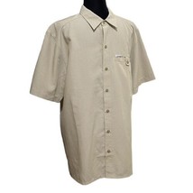 Columbia Sportswear Green Beige Plaid Short Sleeve Outdoor Shirt Size Medium - £15.77 GBP