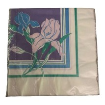 Vintage Contempo Floral Flower Luncheon Napkins (20) Purple Blue Green *New - €8,56 EUR