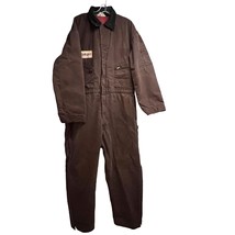 Mens Vintage Oil Field Mechanic Zip Up Brown Coveralls Work Wear 44 Regular USA - £55.55 GBP