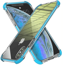 Transparent TPU 2 in 1 Shockproof Case for iPhone Xs Max 6.5&quot; LIGHT BLUE - £6.00 GBP