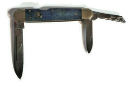 Whitetail Cutlery Blue Frost Vintage Stockman Folding Pocket Knife 3 Blade - $22.99