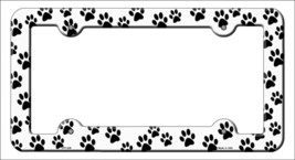 Dog Paws Novelty Metal License Plate Frame LPF-029 - £14.81 GBP