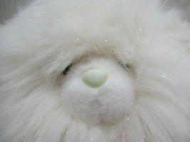 RussPlush White Snowpull snowball earmuffs blue nose shimmery strands in... - $9.89