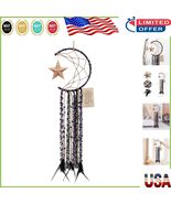 Unique Handmade Half Circle Moon Dream Catcher with Natural Feathers - $29.22 CAD