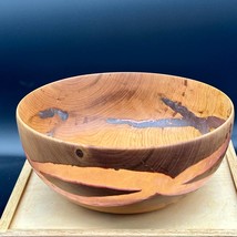 DoubleTurned Cherry Bowl with Epoxy Resin Adirondacks  sustainable wood ... - £97.07 GBP