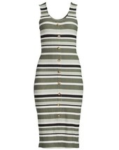 No Boundaries ~ M (7-9) ~ Button Front ~ Green/Black Stripe ~ Sleeveless... - £17.65 GBP