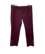 Ann Taylor Petite Ankle Pants Size 6P Burgundy Button Hem Slim Work Career - $24.99