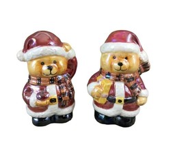 Santa Teddy Bear Salt and Pepper Shakers Christmas Salt and Pepper Shaker - $10.13